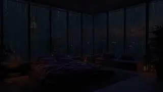Sleep within 5 minutes | Rain pouring down the window of New York - The sound of rain lulls sleep