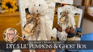 DIY Primitive Ghost & Pumpkins Treat Box  - Easy Fall Halloween Craft Ideas