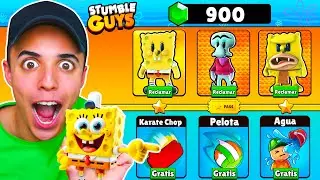 COMPR&Eacute; por 900 GEMAS el NUEVO PASE de BOB ESPONJA! 🤑 STUMBLE GUYS
