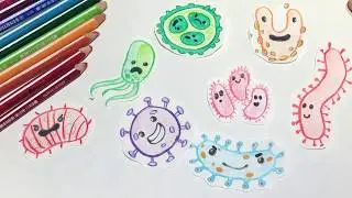 How to draw coronavirus, germs & bacteria