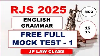 RJS 2025: English Mock Test-1 MCQ I English Grammar For Rajasthan Judicial Service II JP LAW CLASS
