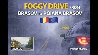 Brașov to Poiana Brașov 🇷🇴 | Foggy Mountain Road Drive • 4K Scenic Drive