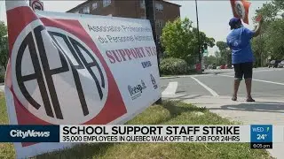 35,000 school support staff walk off the job for 24 hours