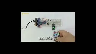 إضاءة الصمام ثلاثي الألوان المتصل بـالميكروبيت بواسطة جهاز التحكم عن بعد #shorts
