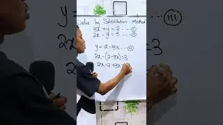 solve simultaneous equations by substitution method  #mathschallenge #algebra #simultaneousequations