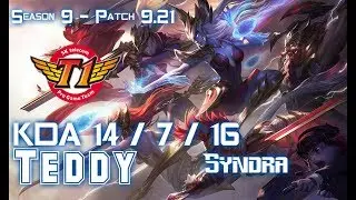 SKT T1 Teddy SYNDRA vs XAYAH ADC - Patch 9.21 EUW Ranked
