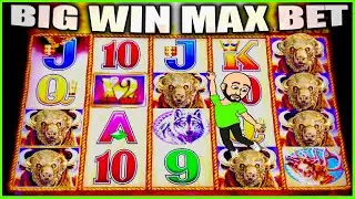 BUFFALO GOLD SLOT MACHINE PAYS BIG! MAX BET BONUS BIG WIN COIN SHOW