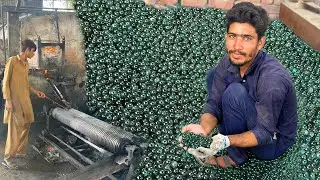 Recycling Process of Glass Scrap to Make Glass Marbles Ball Manufacturing | Waste Recycling