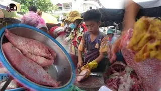This Boy Fast & Skillful Fish Preparation at the Market! #trwalker #bigfish #skills 