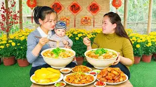 How to Cook New Year Meal with Noodle and Chicken to Welcome My Sister Ly Thi Ca