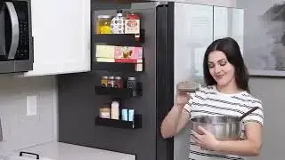 4 Pack Magnetic Spice Storage Rack Organizer for Refrigerator and Oven, Black Fridge Organizers