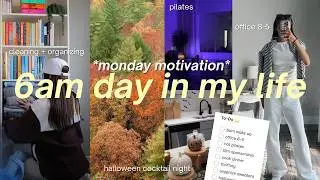 6AM productive MONDAY vlog! 🎧 organizing, pilates, thrift shopping + halloween cocktails