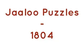 Jaaloo Puzzles - skillz? 1804 ​⁠ jaaloo.com @JaalooPuzzles