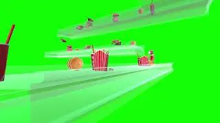 Junk Food From Above Animation Green Screen