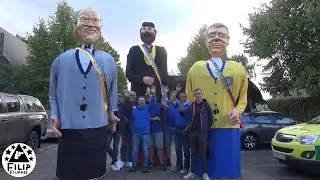 de voorbereiding  van Reuzenspektakel - Grembergen  de receptie en openingswoord