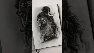 Mahadev 🔱 charcoal sketch #trendingshorts #art #mahadev #sketching