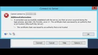 The certificate chain was issued by an authority that is not trusted