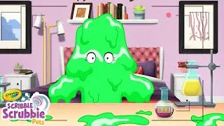 She's Covered In Slime! | Crayola Scribble Scrubbie | Funny Cartoons for Kids