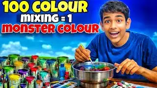 100 colour mixing= 1 monster colour 🤯😱 | ये के बना दिया #colour #colourmixing #bcrazyankush 