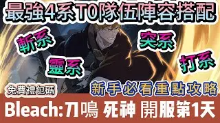 【BLEACH：刀鳴】開服第一天｜最強4系T0隊伍推薦｜死神高還原度超帥卍解｜新手必看重點攻略｜#BLEACH刀鳴 #BLEACH #首領 #阿翊 #遊戲 #手遊 #bleach #死神