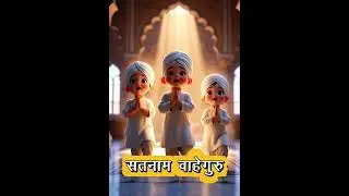 ਸਤਨਾਮ ਵਾਹਿਗੁਰੂ | SATNAM WAHEGURU 🙏 | Cute Sikh Kids | Gurudwara Shorts  #baby #gurbani  #punjab