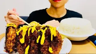 【咀嚼音 ASMR】サーモンメンチ, さつまいもツナマヨ, salmon cutlet, sweet potato and tuna mayo