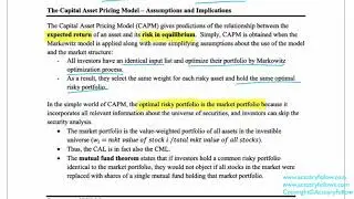 CAS Exam 9 - BKM 9 - 1. CAPM Assumptions and Implications