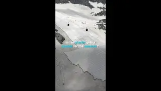 Italian glacier gets a blanket for the summer?