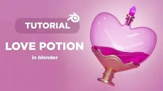 Любовное зелье \ Love potion   - 3d heart bottle. Blender tutorial