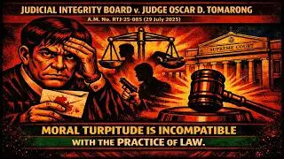 The Judge Who Ordered Death | Judicial Integrity Board v. Tomarong (A.M. No.  RTJ-25085)