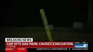 Evacuation notice lifted after gas main struck in reckless driving crash, La Vergne police say