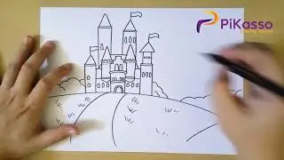 How to Draw Castle Building Fairytale