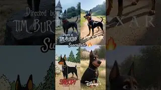 DOBERMAN en diferentes estilos de ANIMACI&Oacute;N 🎨✍️ #Doberman #TimBurton