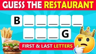 Guess The Restaurant by First & Last Letter | Restaurant Quiz (HARD)