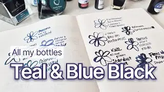 💙Teal and Blue Black 🖤 | All my ink bottles!