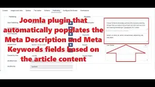 Joomla Automatically generates meta description and keywords from Joomla articles