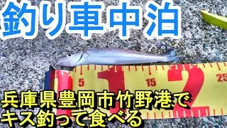 【釣り車中泊】竹野港でキス釣って食べる（兵庫県豊岡市）