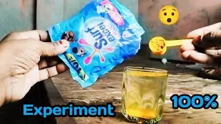 Science experiment at home l mixing haldi powder + detergent  in water science experiment 😯 l
