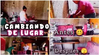 CAMBIO DE LUGAR SALA🛋️ Y COMEDOR🕰️ +ama de casa lavando ropa 👚