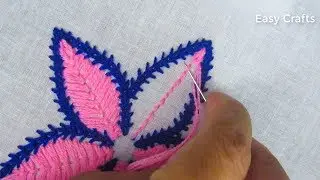 Hand embroidery,Easy flower embroidery design tutorial