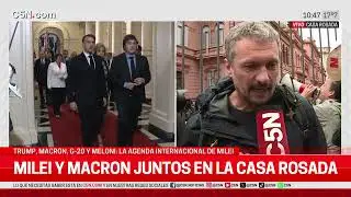 FRANCESES PROTESTAN en CASA ROSADA contra la REUNIÓN entre JAVIER MILEI y EMMANUEL MACRON