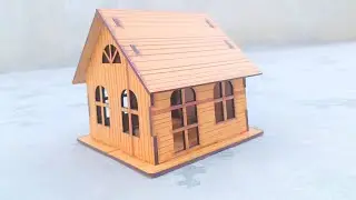 How to making a laser-cut Wooden House DIY Miniature Wooden Woodsheet House Maked at Home