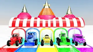Learn Colors with Street Vehicles!Surprise Balls and Colorful Water Coloring Vehicles for Kids!