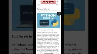 NumPy Array Sorting #shorts #ai #machinelearning #numpy #python #learning #coding #ml #shortsviral