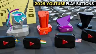All YouTube Play Buttons ▶ Ranked by Subscriber Milestones (2025)