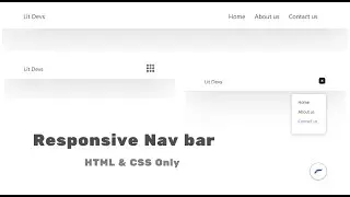 Responsive Navigation bar with pure HTML and CSS