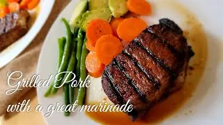 Grilled Pork with a great marinade / Low Carb / Simple Dinner Recipe