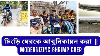 চিংড়ি ঘেরকে আধুনিকায়ন করা || Modernizing shrimp Gher