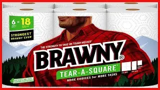 Brawny&reg; Tear-A-Square&reg; Paper Towels, 6 Triple Rolls = 18 Regular Rolls