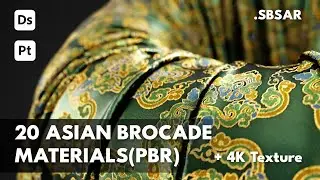 How to Use Asian Brocade Fabric Material in Substance Painter & Clo3D | PBR Texture Tutorial
